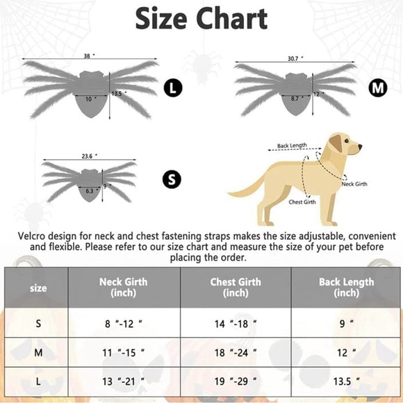 DOG/CAT HALLOWEEN SPIDER COSTUME - Picture 4 of 4